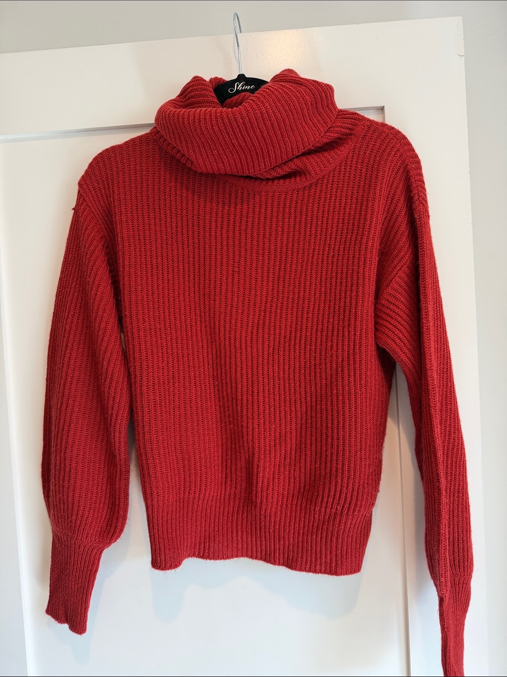 Ambiance Red Ribbed Turtleneck Sweater